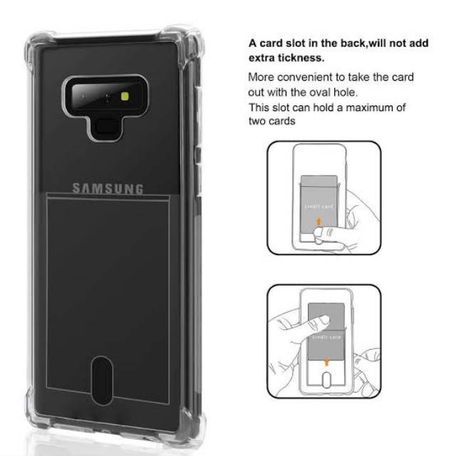 Anti Crack Card Holder Kartu SAMSUNG NOTE 10 PLUS Note 8 9 NOTE 20 Ultra A51 A71 case casing cover