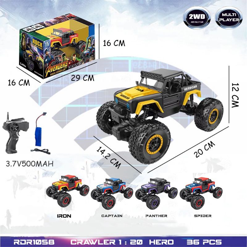 Mobil Jeep Remote Control RC Rock Crawl Drift Jeep Hero Spiderman Batman RADAR RDR1058