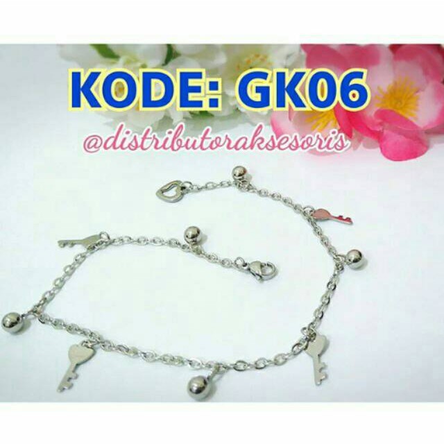 Gelang Tangan Kaki Titanium ANTI KARAT SELAMANYA PGM GK06