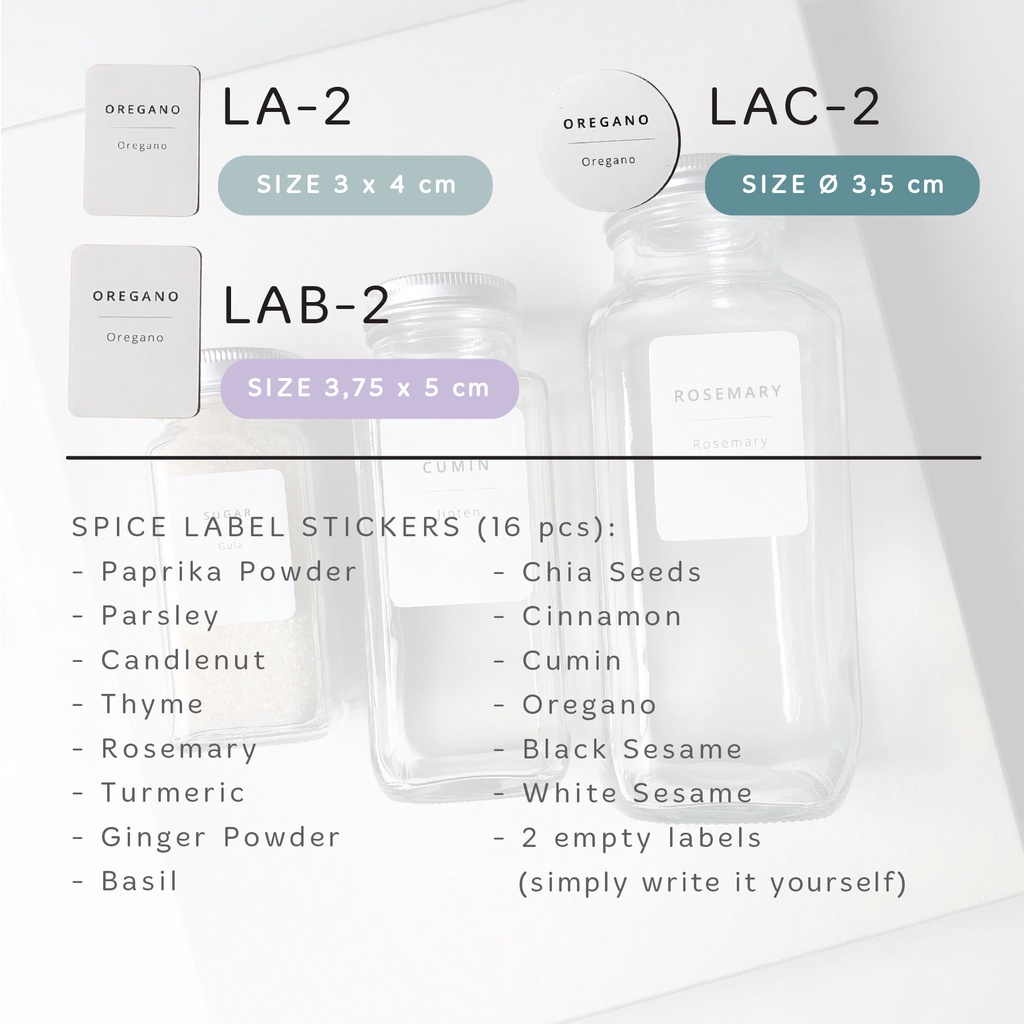 Sticker label botol bumbu - spices jar label - STICKER ONLY - NO CUSTOM-16pc (2)