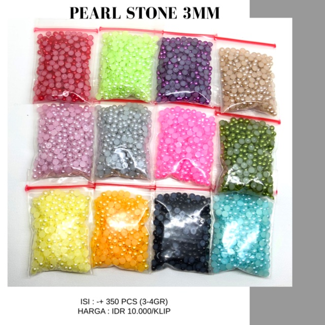 [350] MUTIARA BELAH 3mm , half pearl , pearl stone