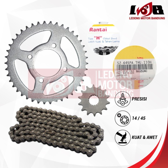 Aspira Gear Set Type H Thunder 125 Gir Depan Belakang Rantai Girset