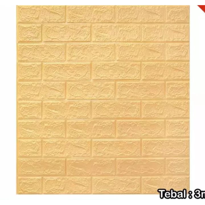 TERMURAH [ PAKET 10 LEMBAR ] Wallpaper 3D Foam Batu Bata / Sticker Dinding Timbul-5 Lembar Pink 70x38