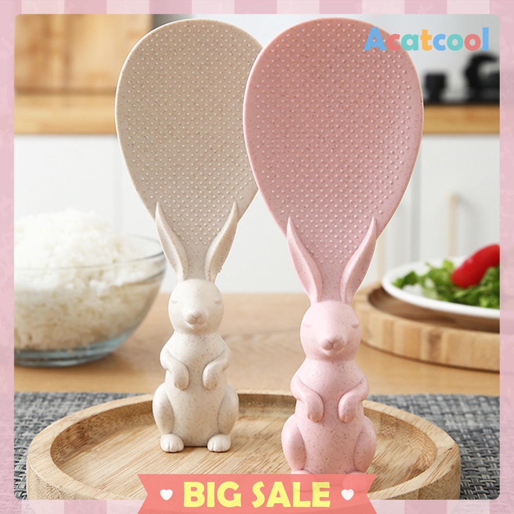 Wheat Straw Cartoon Rabbit Spoon Stand Rice Non-stick Shovel Kitchen Tool