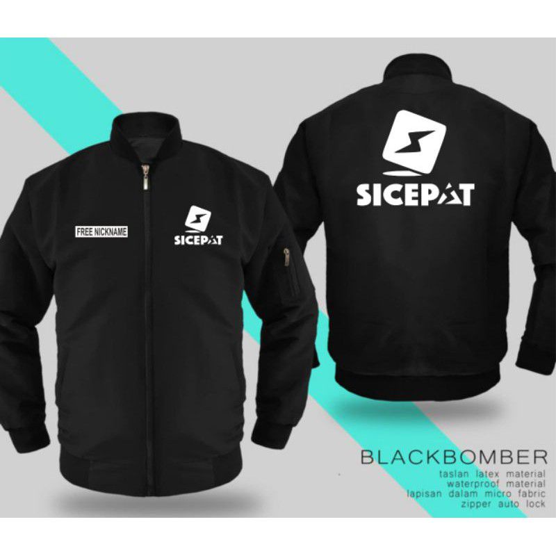 JAKET BOMBER SICEPAT HITAM WATERFROP