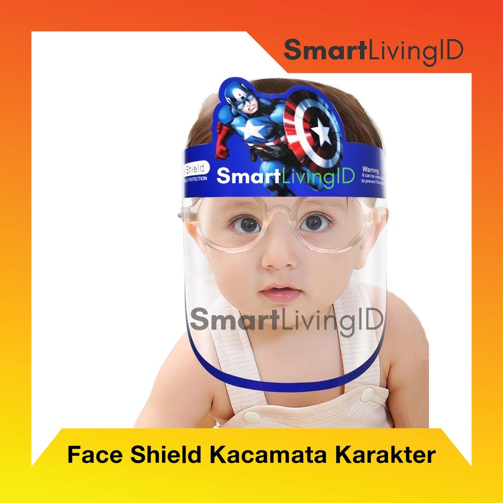 Face Shield Kacamata Anak - Face Shield Karakter - Topi Pelindung Wajah Anak