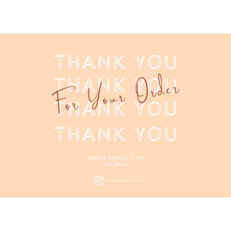 

Thank you card order by della