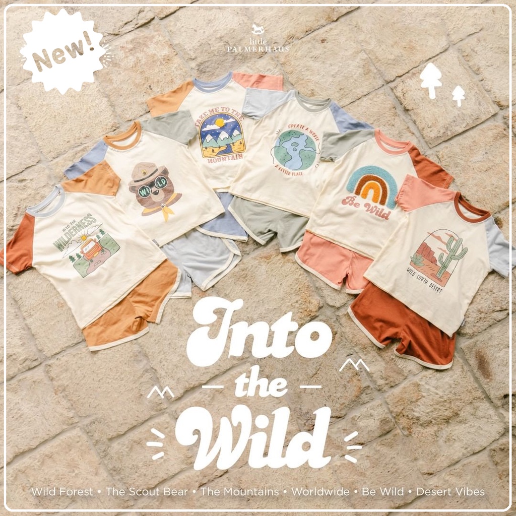 Setelan Baju Anak Pendek + Celana Set Palmerhaus Into The Wild 1- 6 Tahun