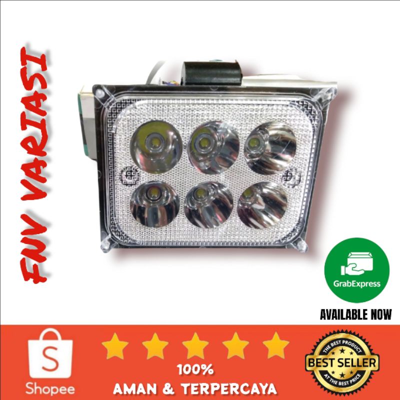 Foglamp / Lampu Sorot Kotak 6 LED