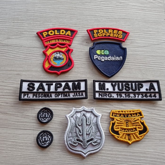TERMURAH- bordir satpam security pdh timbul