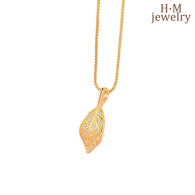 Kalung Rantai Liontin Daun Hias Berlian Imitasi Mewah Untuk Wanita 2022