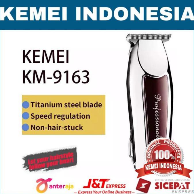 KUALITAS ORIGINAL KEMEI KM-9163 TRIMMER TURBO POWER MESIN CUKUR RAMBUT KEMEI KM 9163