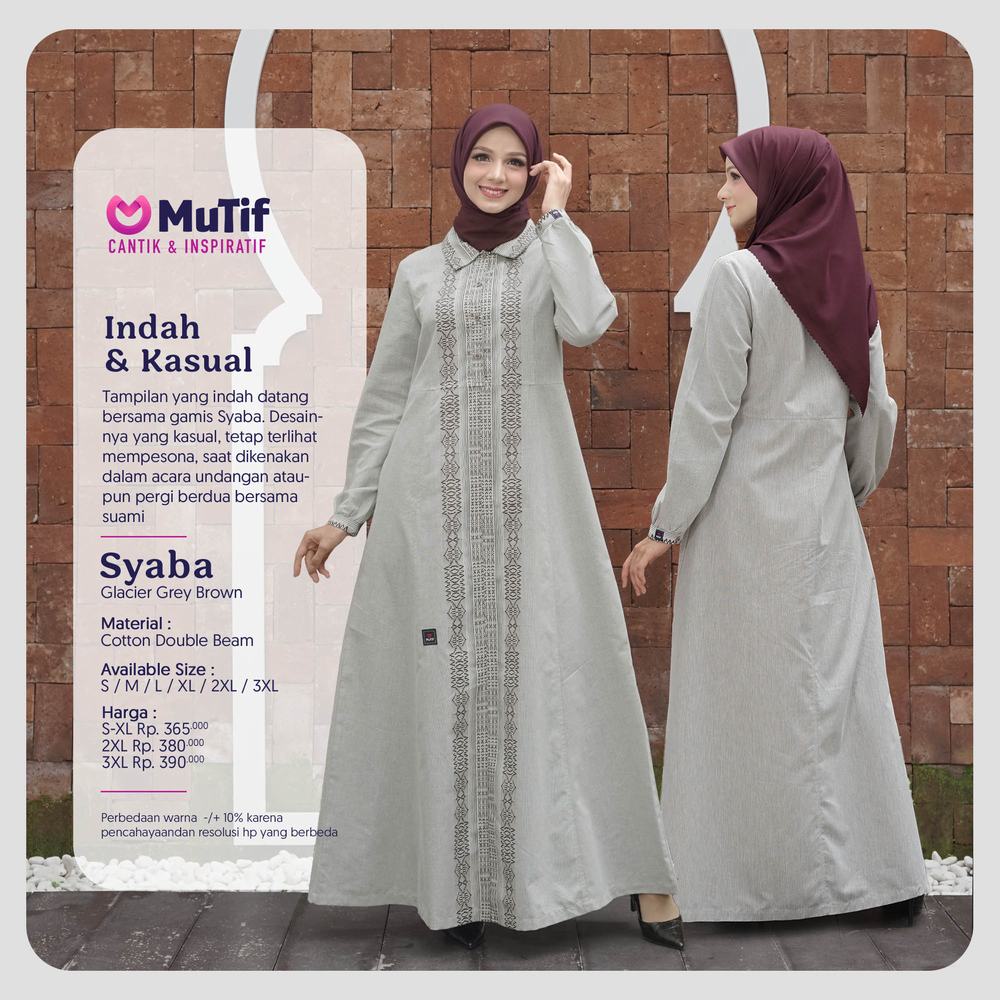 MUTIF GAMIS SYABA GLACIER GREY BROWN