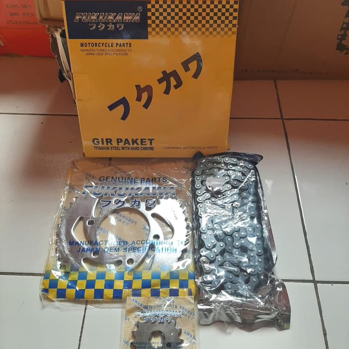 GIR PAKET BAJA GEAR SET SUZUKI SMASH SMASH KARBU FUKUKAWA RANTAI TEBAL