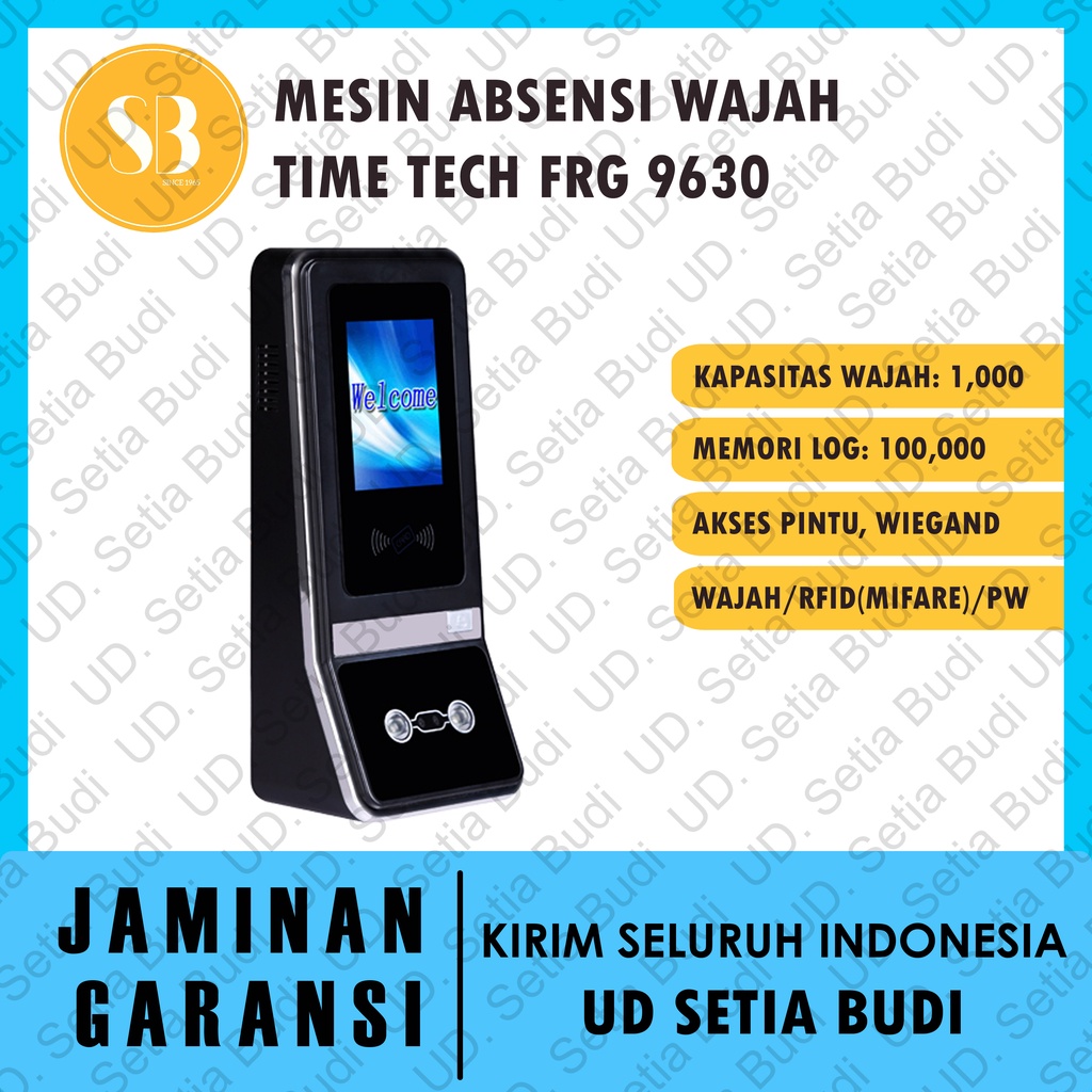 Mesin Absensi Biometrik Wajah Time Tech FRG 9630 Time Attendance