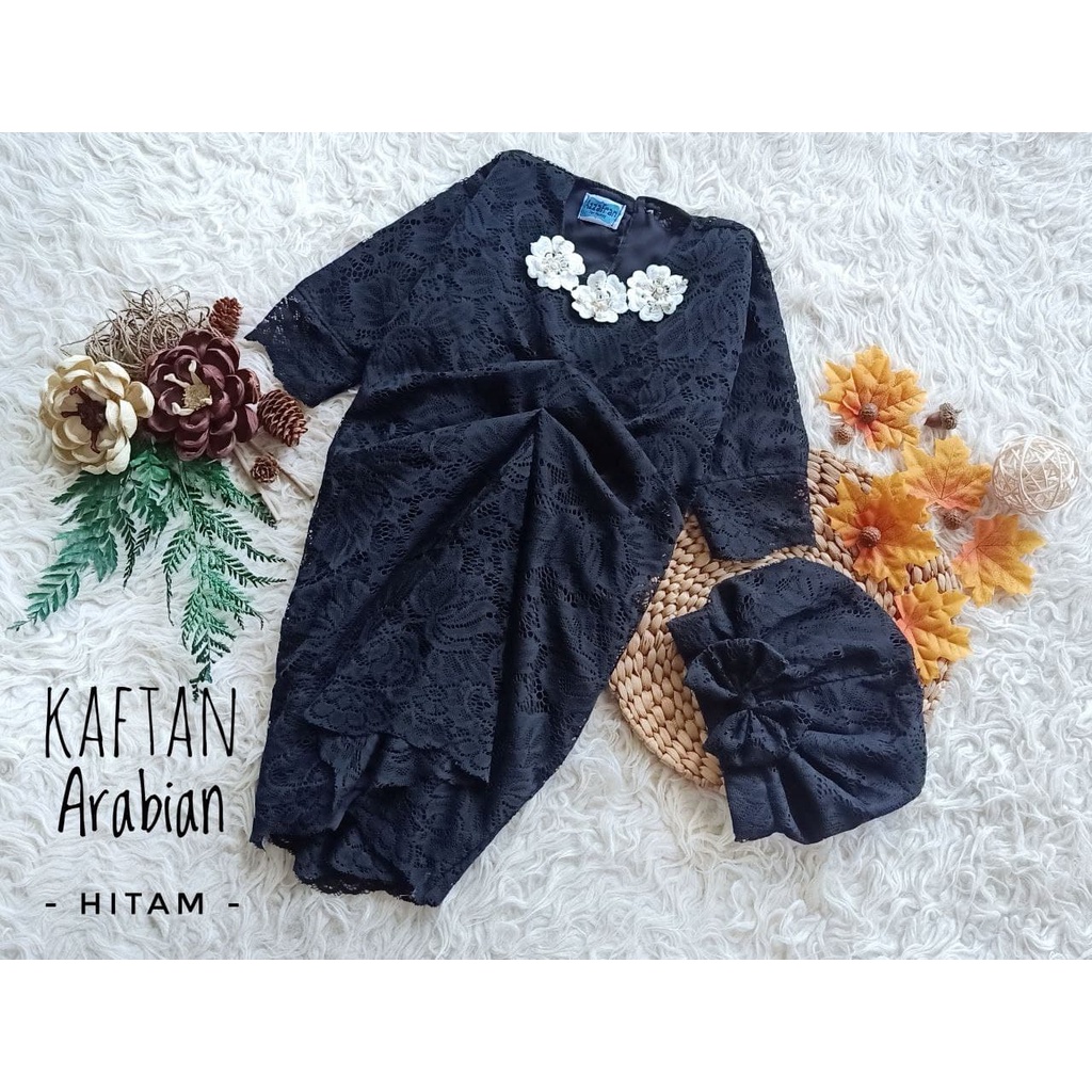 Kaftan Arabian/Kaftan Brukat Wanita/Kaftan Model Terbaru/Kaftan Kekinian/Kaftan Lebaran Warna Hitam