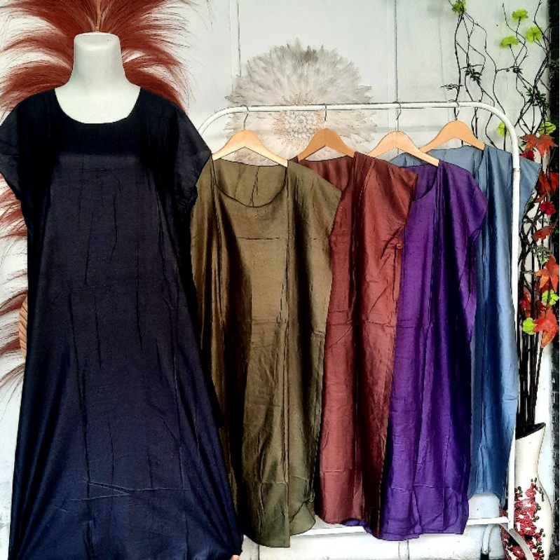 Daster Midi Jumbo Adem Ecer Grosir bs pilih motif murah bali karakter bunga ibu panjang hamil ld 120-Motif MJOS