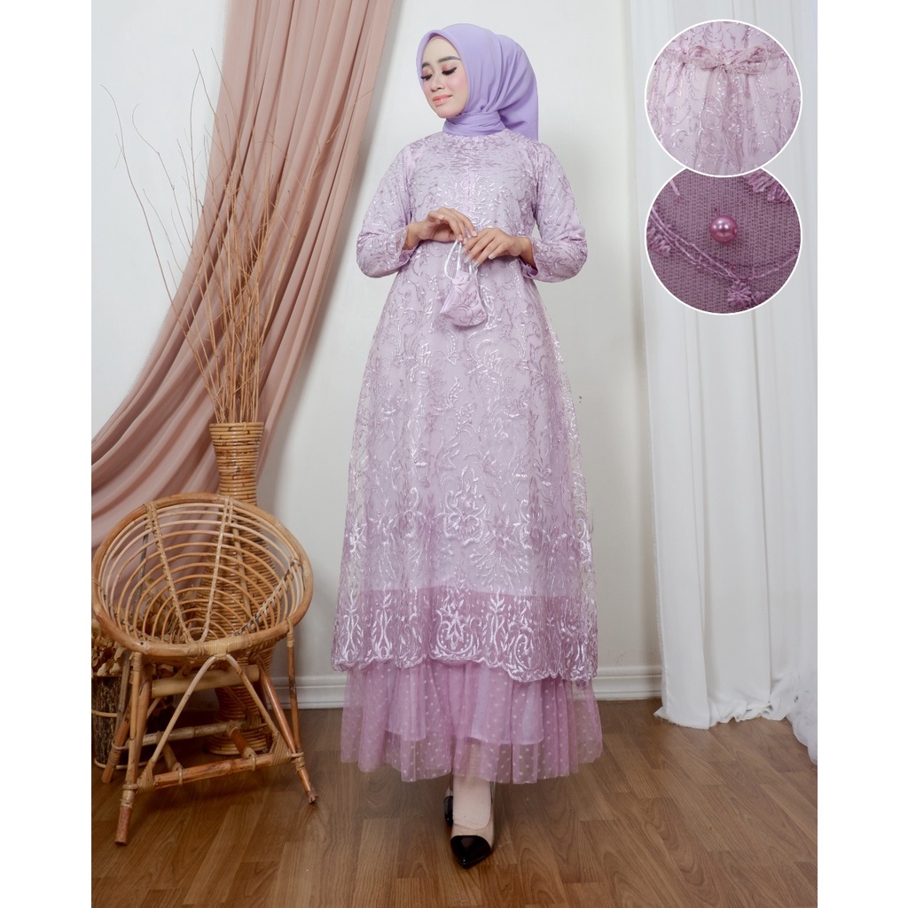 Kadai.baju / Gamis naima / Gamis busui brukat / Gamis pesta / Maxi Size M L XL XXL