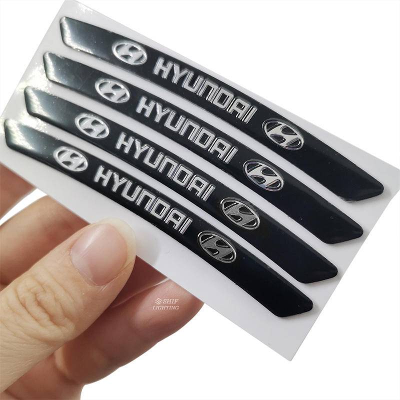 4 x Aluminum HYUNDAI Letter Logo Car Auto Wheel Tire Decorative Emblem Badge Sticker Decal HYUNDAI