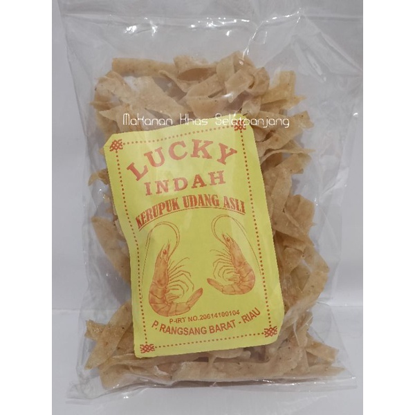 

Kerupuk Udang Panjang/He Chiam Lucky Indah 500Gram Pulau Rangsang