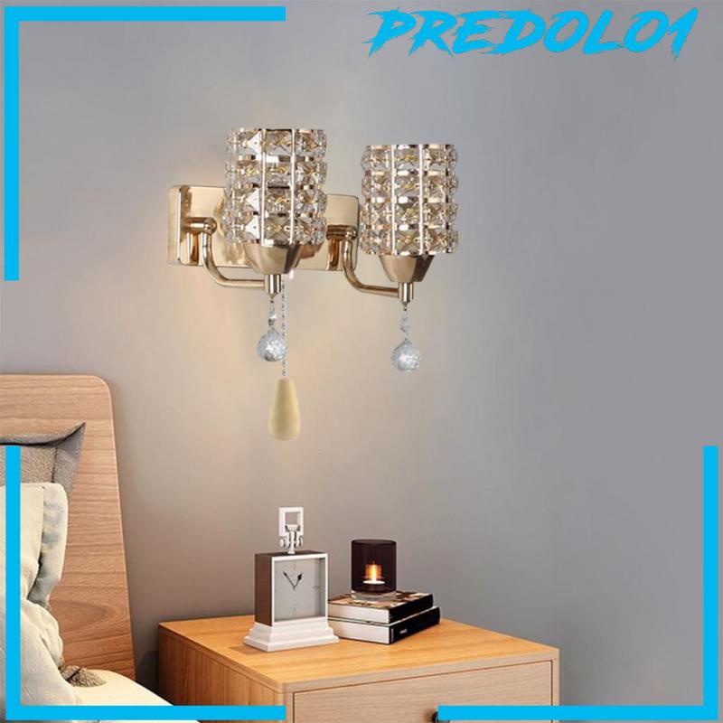 [PREDOLO1] Modern Led Crystal Wall Lamp Sconce Light Bulb Bedroom Bedside Balcony Decor