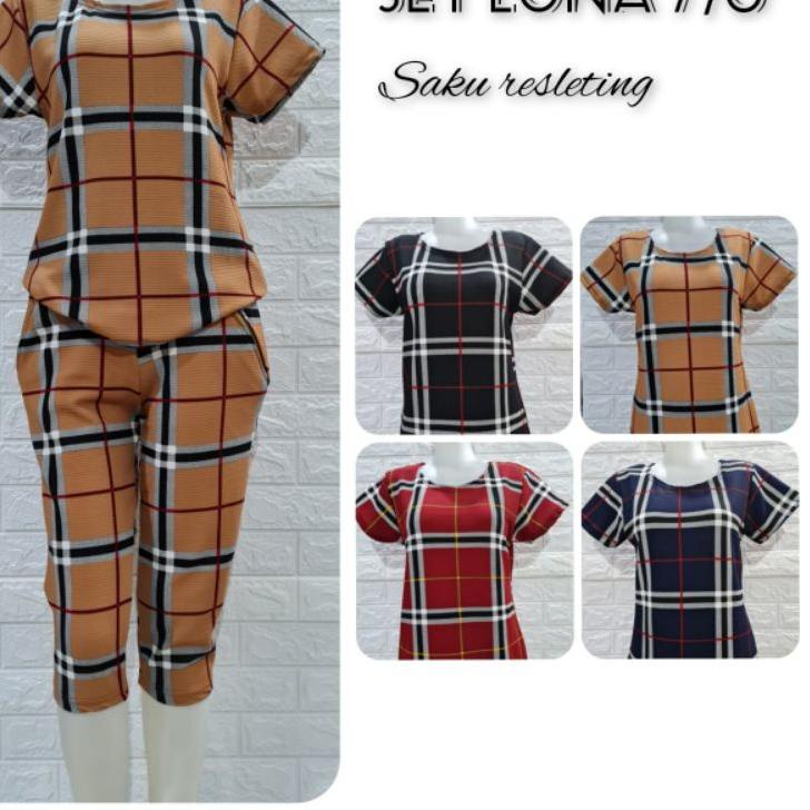 Termurah Setelan baju kekinian / Set baju wanita Luna Res 7/8 / Setelan Luna Resleting / Baju Terbar