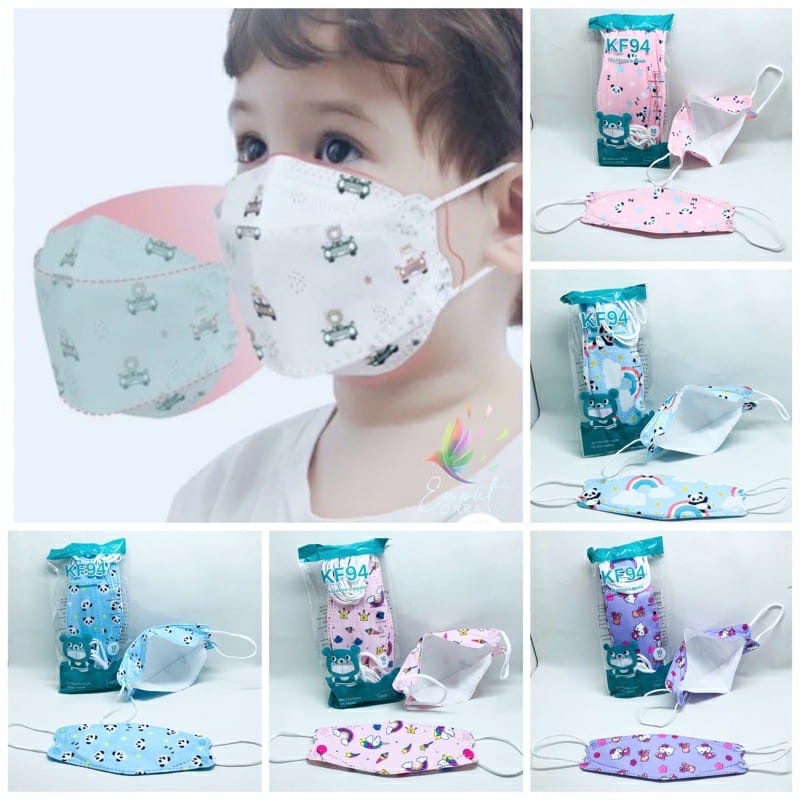 Masker KF94 Motif Karakter Anak - Anak / KF94 Masker Karakter Anak isi 10 Pcs