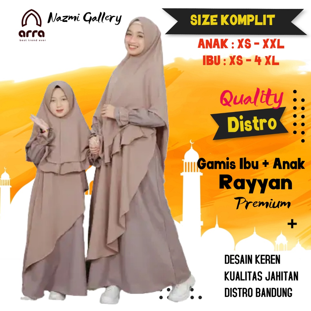 GAMIS TERBARU ANAK PEREMPUAN REMAJA TANGGUNG COUPLE PASANGAN IBU DAN ANAK 1 TAHUN - 13 TAHUN RAYYAN 