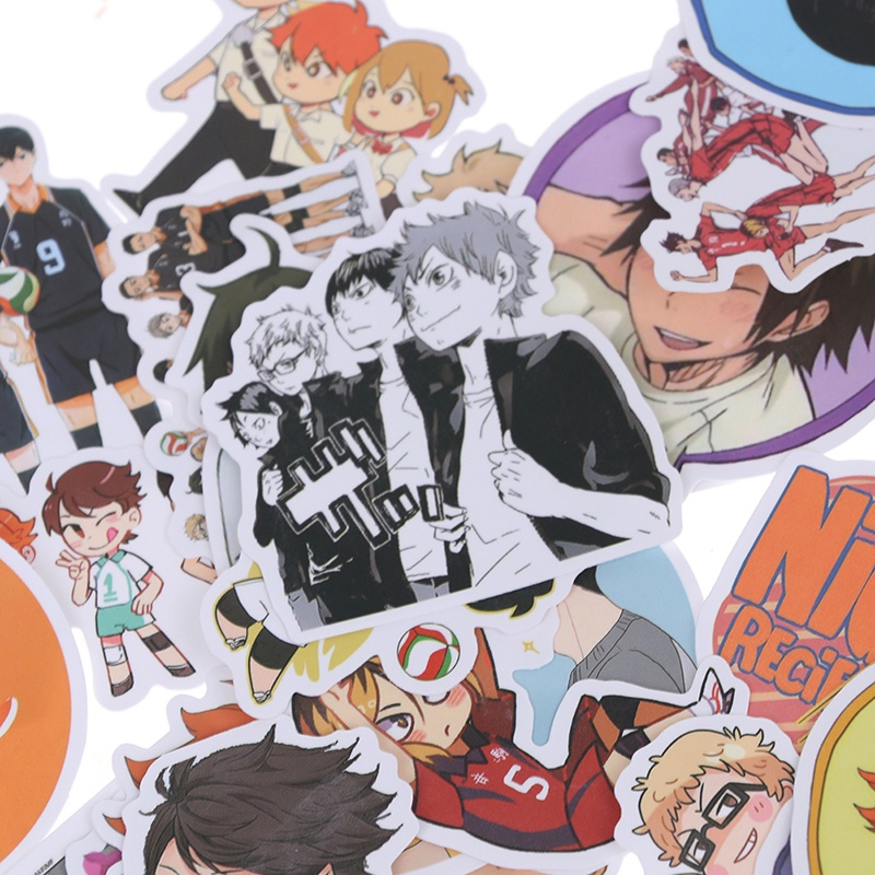 50 Pcs Stiker Anime Haikyuu Bahan PVC Untuk Koper Laptop Skateboard DIY