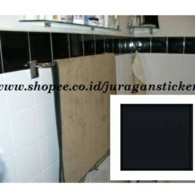 Wallpaper Sticker Glossy Black 1272 / Mengkilat