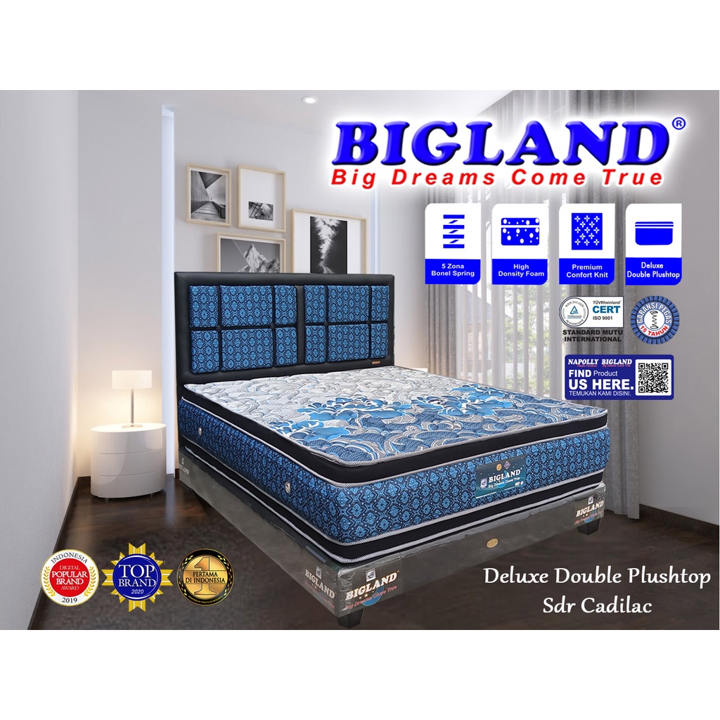 BIGLAND SPRINGBED DELUXE DOUBLE PLUSTOP - FREE ONGKIR SERANG KOTA