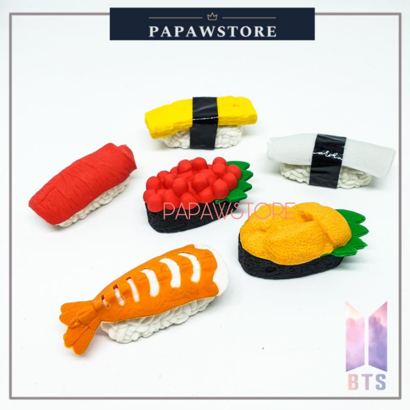 

Penghapus / Eraser / Setip Set Sushi Lucu Banyak Macam 6 Tipe