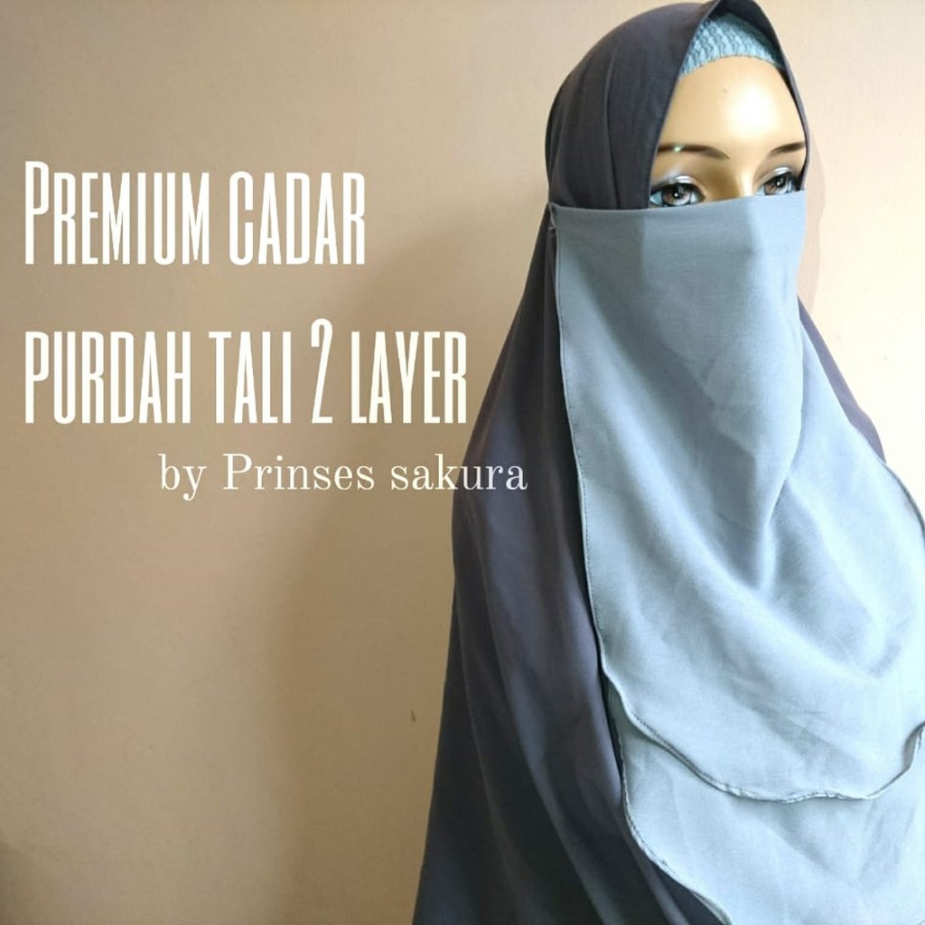 Niqab Cadar Purdah tali 2 Layer