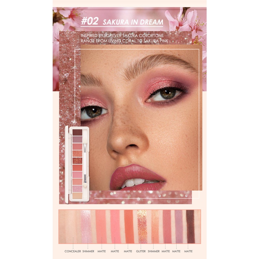 ★ BB ★ FOCALLURE 10 Warna Glitter Eyeshadow Palette - Kosmetik Mata - FA158 | FA 158