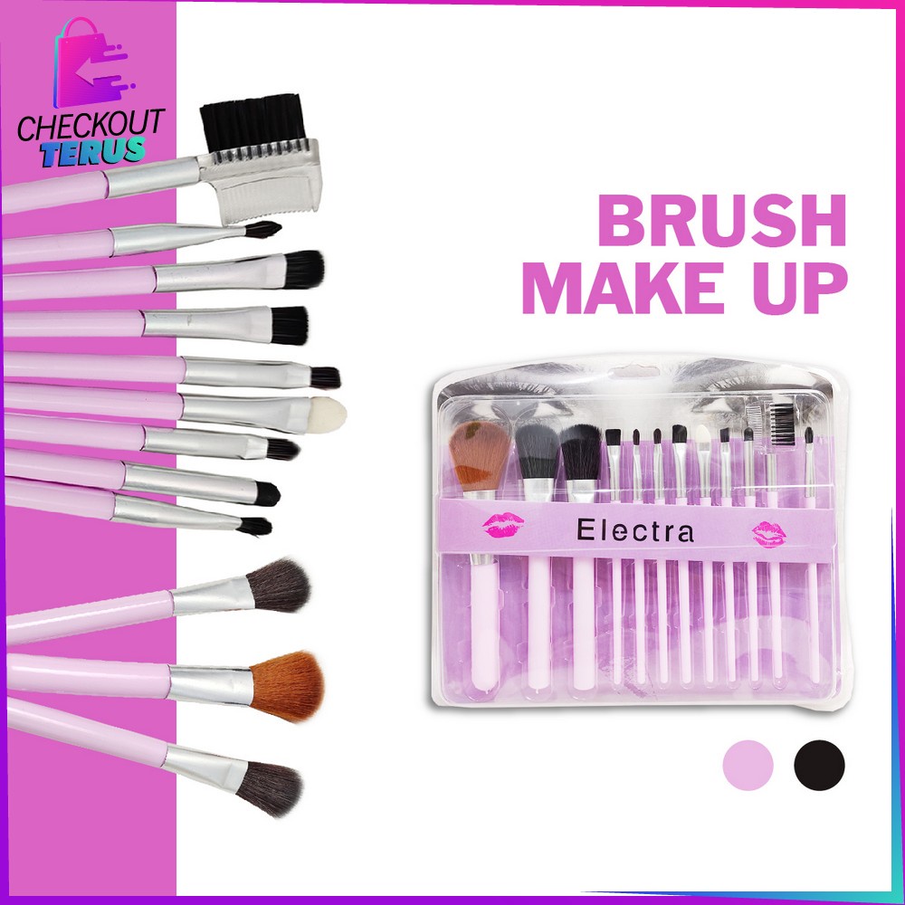 CT K103 Brush Make Up Set Isi 12PCS Kuas Make Up Lengkap Wanita Portable Kit Set Kuas Makeup Kosmetik Foundation Blush On