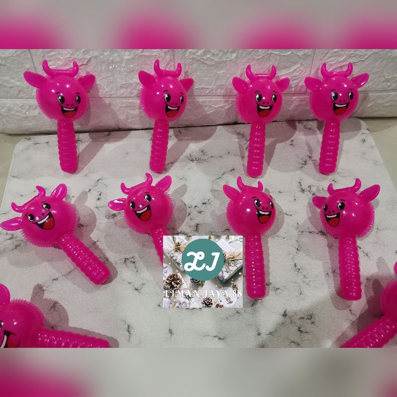 RUBBER STIK TOYS STICK TOY MAINAN ANAK Boneka Lampu dan Suara Puffer Ball cute animal best