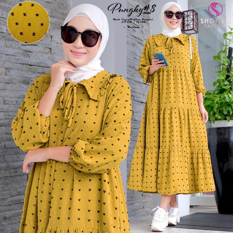 MIDI DRESS MINI DRESS RUBIAH CRICKLE CRINKLE KOREA STYLE TERMURAH