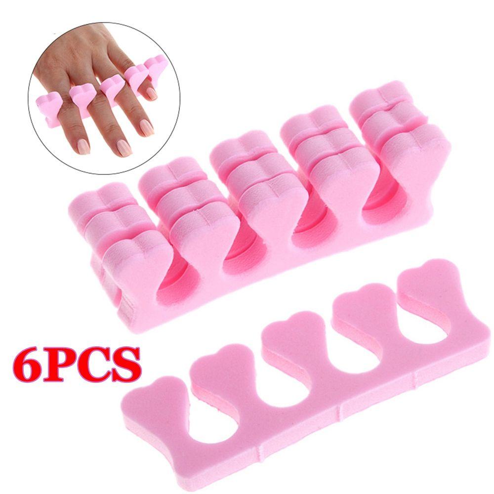 Preva 6PCS Pemisah Jari Jari Jari Jari Jari Jari Pink/Biru/Ungu DIY Manicure Nail Care