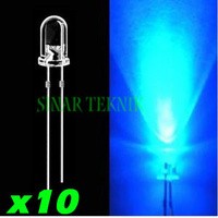 x10 LED Putih = Biru 5mm Super Bright Lampu Clear Biru ISI 10 BUAH