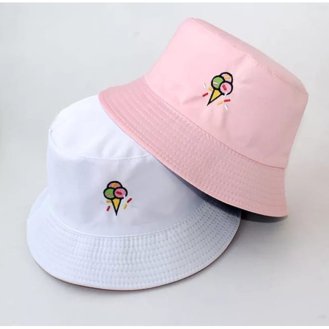 topi bucket hat pria dan wanita bolak balik bervariasi bordil bolak balik luar dalam 100% premium