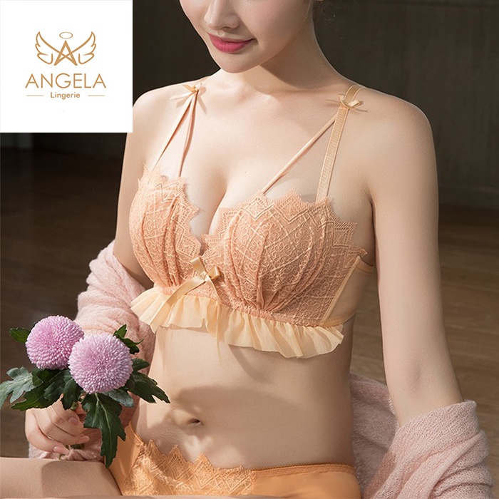 ANGELA PREMIUM JAPAN Bra BH Push Up Set Tanpa Kawat Celana Dalam Wanita Bikini Sport Beha Lingerie Korea Fashion Bralette Remaja Perempuan Sexy Pakaian Dalam COD Renang Motif Cewek Pita Bunga Murah Tiffany Jumbo