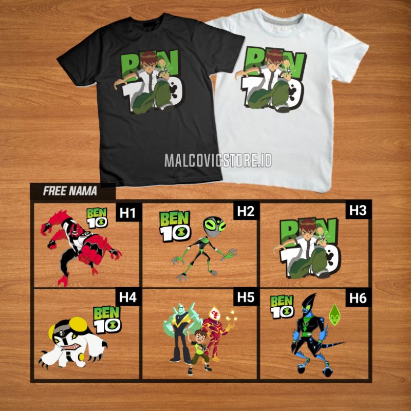 Baju Anak Ben 10/Kaos Ben 10 Untuk Anak/Atasan Anak Laki Laki Ben 10/Kaos Baju Anak Laki Laki Gambar
