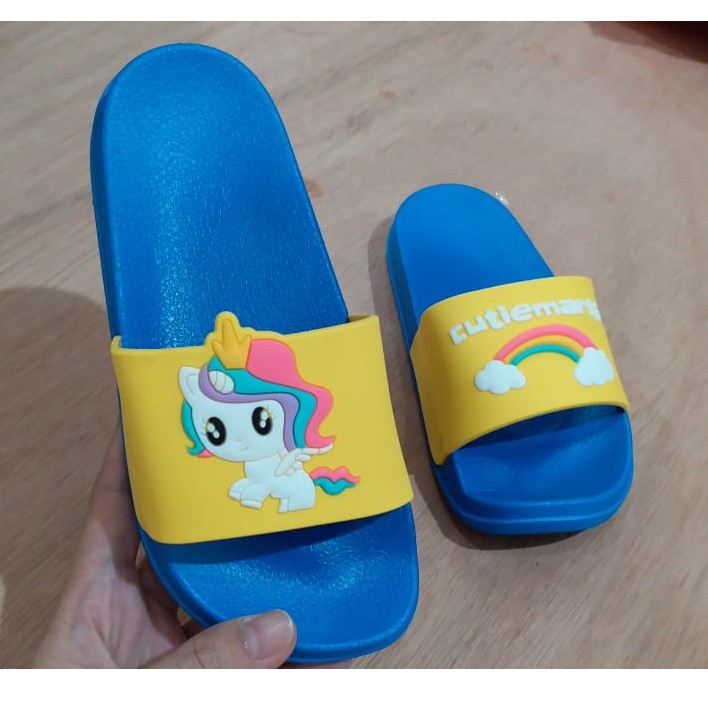 HappyOliver SANDAL UNICORN CUTIE Sandal selop karet lucu anak, Sandal anak unicorn lucu