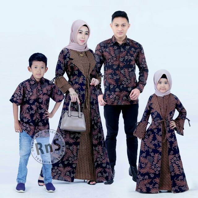 WOU BATIK COUPLE Busui Sibulan Family Model Gamis Adipati Keluarga Anak Cewek dan Cowok - KG053