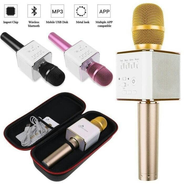 MIC Q9 WIRELESS BLUETOOTH KAROKE PLAYER MICROPHONE SPEAKER KTV USB