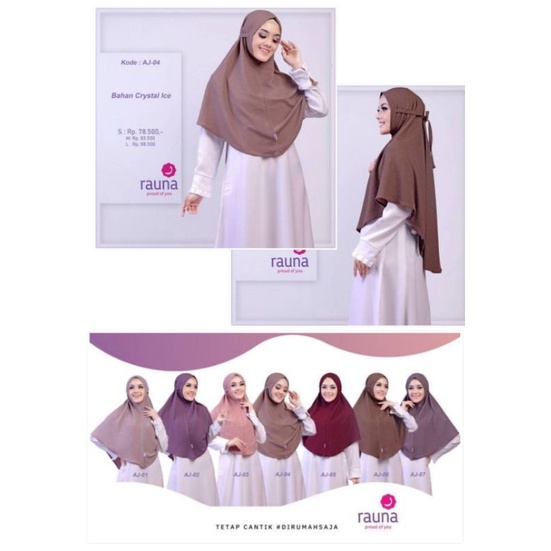 Khimar instant Rauna AJ 01 - AJ 02 - AJ 03 - AJ 04 - AJ 05 - AJ 06 - AJ 07 - Aj 09 - Aj 10 / Bergo instant