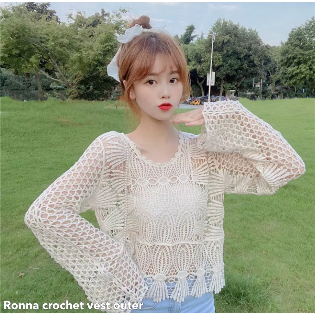 Ronna crochet vest outer -Thejanclothes