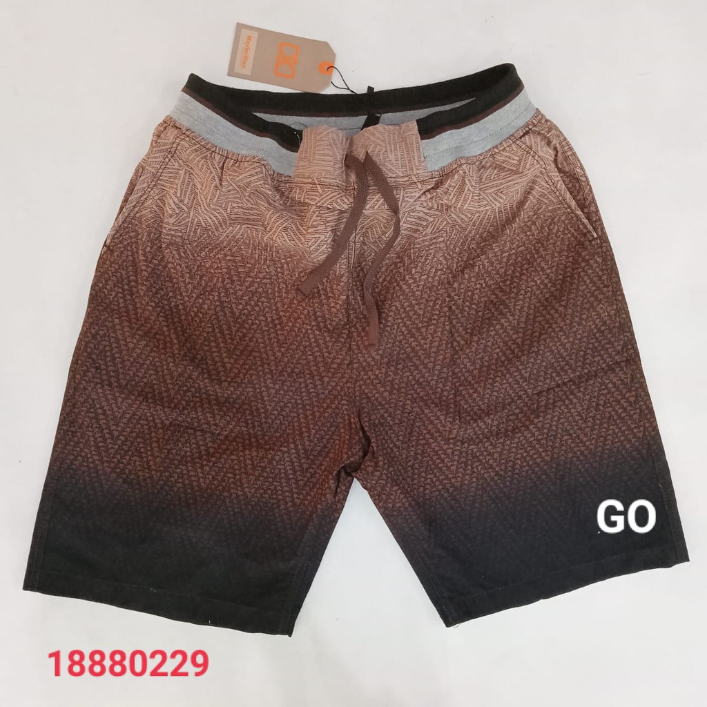 gof B MAXMILLIAN CELANA PENDEK CHINOS Pendek Celana Kolor Pinggang Karet Motif Polos