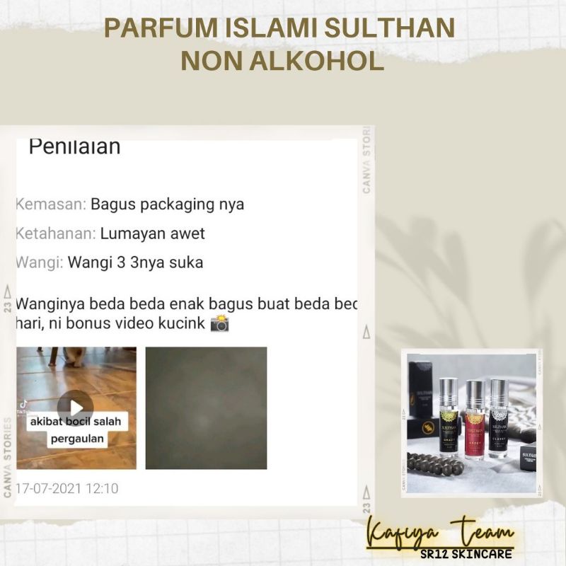 PARFUM SULTHAN / PARFUM SULTAN Untuk Pria dan Wanita Aroma Nuansa Islami / mana wa salwa