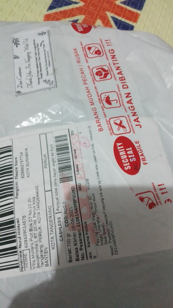 Payung Lipat Magic Motif 3d - Magic Umbrella - Timbul Motif Saat Basah